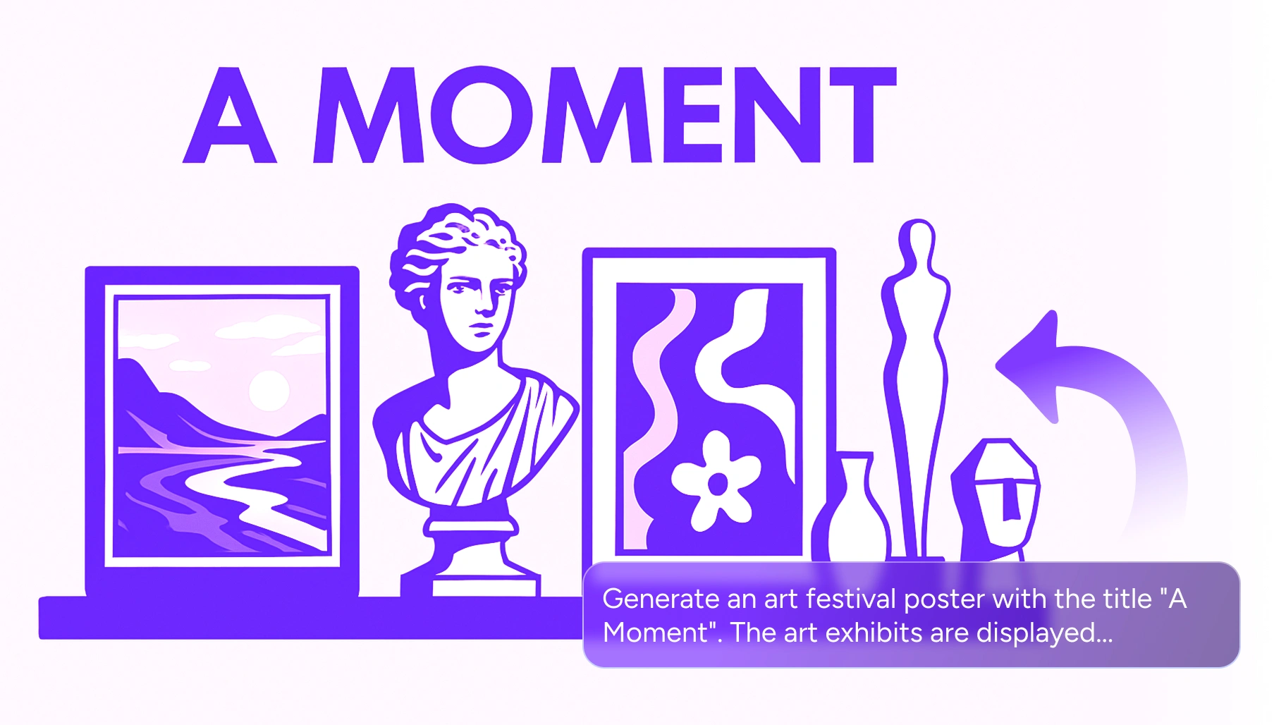using seedream 4.0 generated art poster of paintings and statues